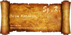 Szim Katalin névjegykártya